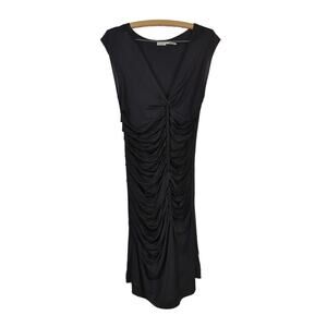 Leon Max Luxery‎ Silk Wool Blend Black Dress Asymmetric Medium